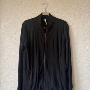 Athleta Black Ribbed Collar Jacket xl